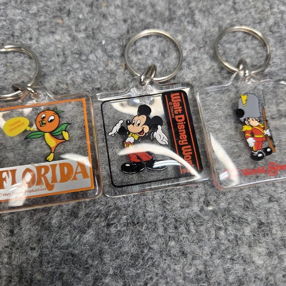 5‎ Vintage RARE Walt Disney World Florida Orange Bird Mickey Keychain Souvenir
